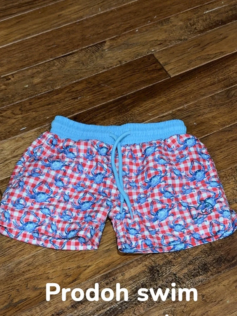 Prodoh Swim Boys' Blue & Red Crab Print Swim Trunks